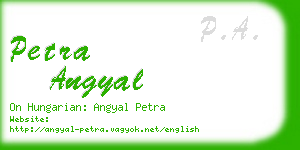 petra angyal business card
